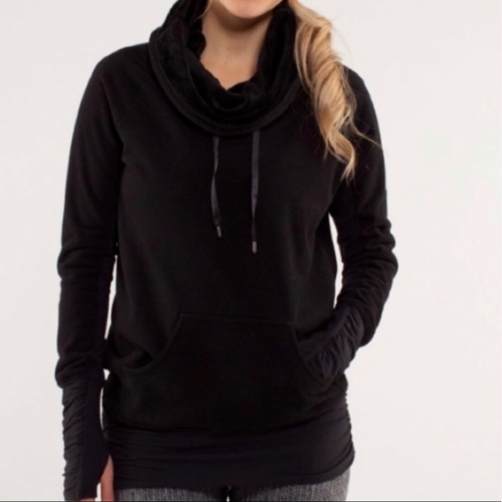 Fleece-Lined Turtleneck Kangaroo Pullover - image 1